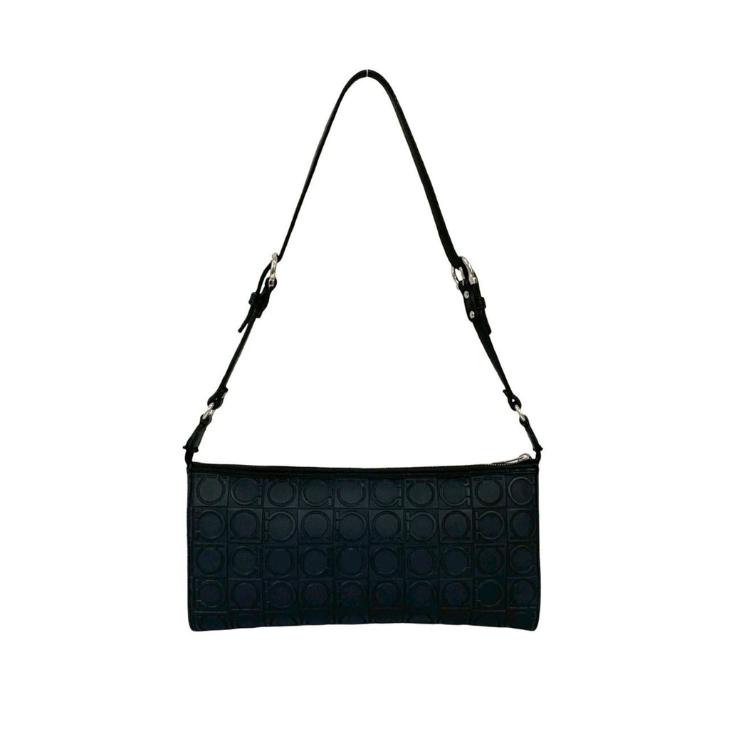 Salvatore Ferragamo Black Leather Handbag Shoulder Bag (Pre-Owned)