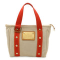 Louis Vuitton Antigua Beige Rouge Canvas Handbag Tote Bag (Pre-Owned)