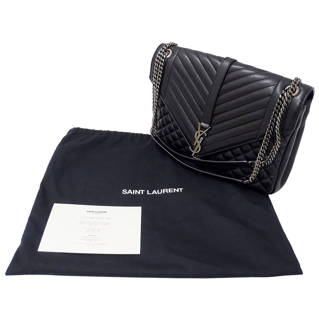 Saint Laurent Black Leather Shoulder Bag (Pre-Owned)