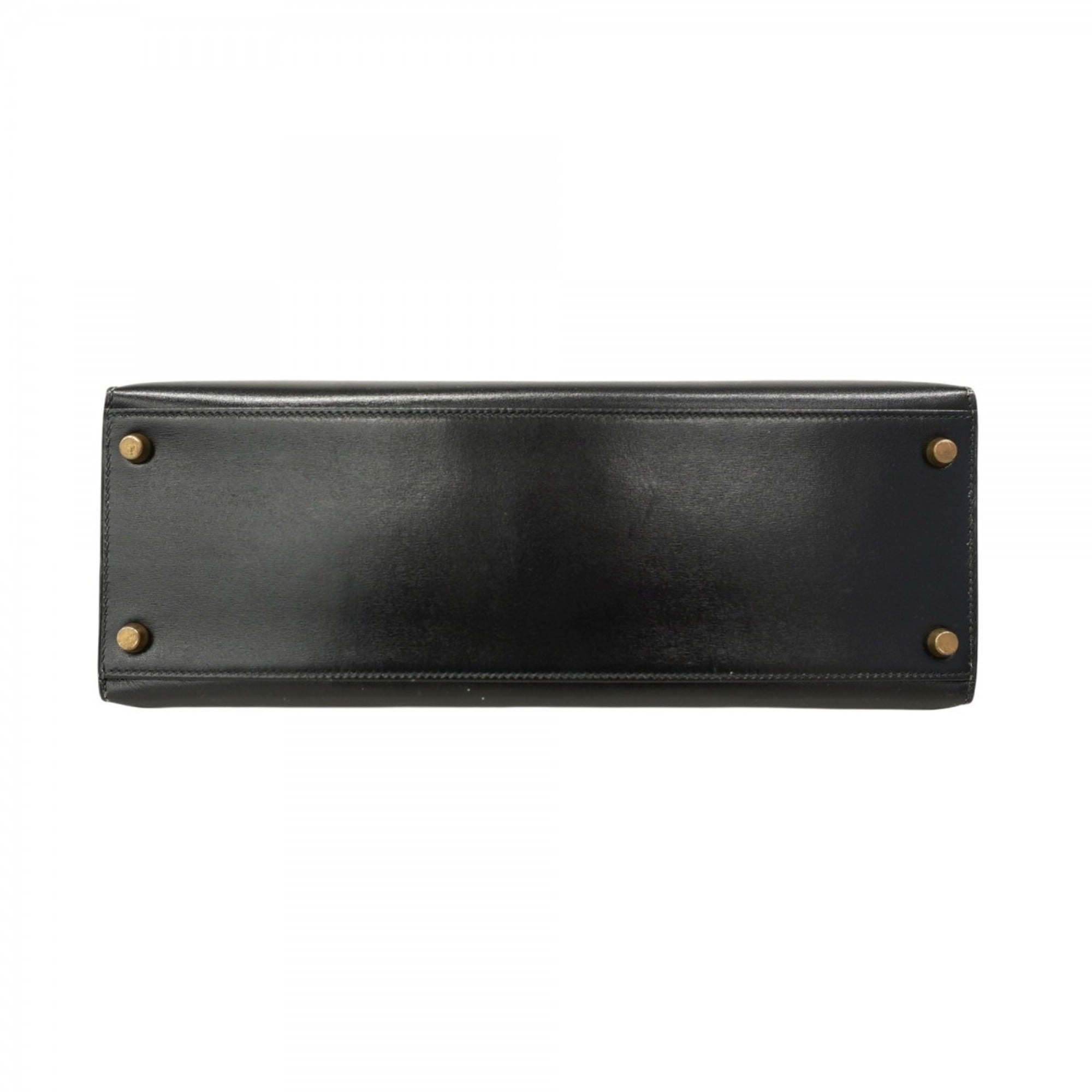 Hermes Black Box Calf Leather Handbag (Pre-Owned)