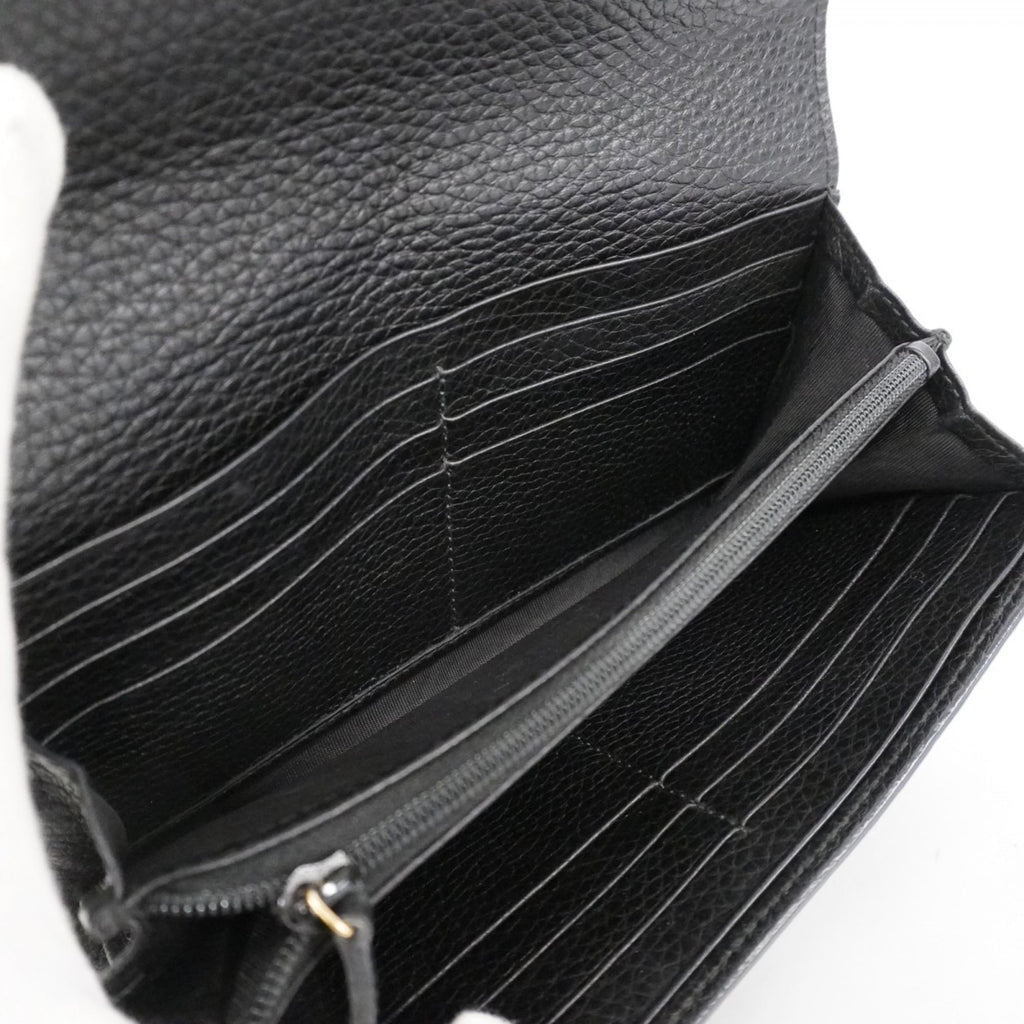 Gucci Black Leather Long Wallet (Bi-Fold) (Pre-Owned)