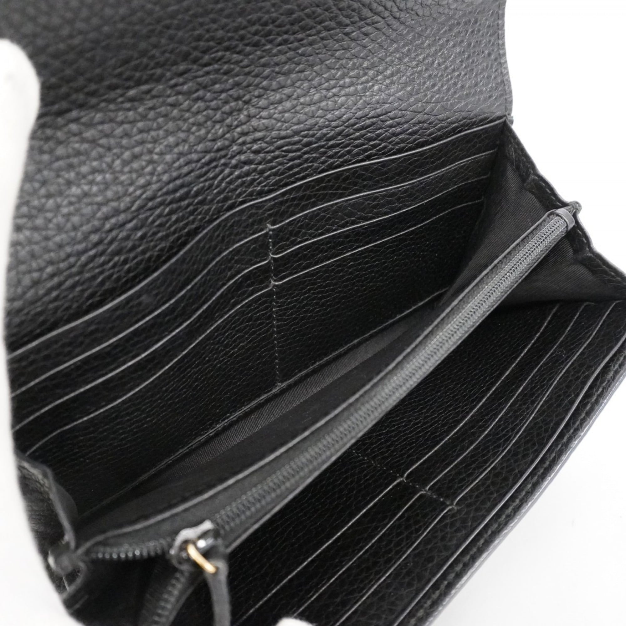 Gucci Black Leather Long Wallet (Bi-Fold) (Pre-Owned)