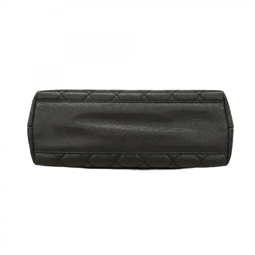 Chanel Black Grained Calfskin Handbag (Pre-Owned)