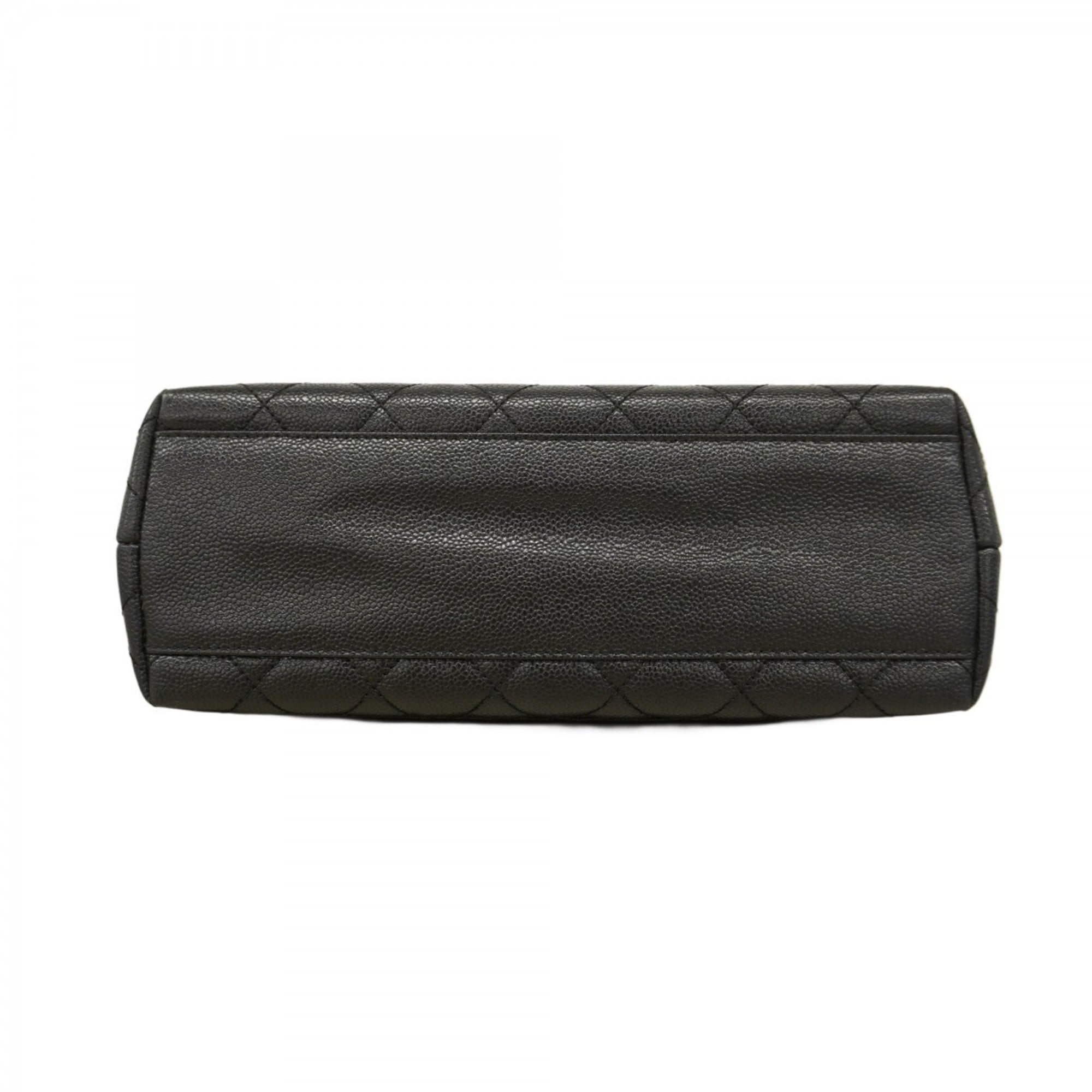 Chanel Black Grained Calfskin Handbag (Pre-Owned)