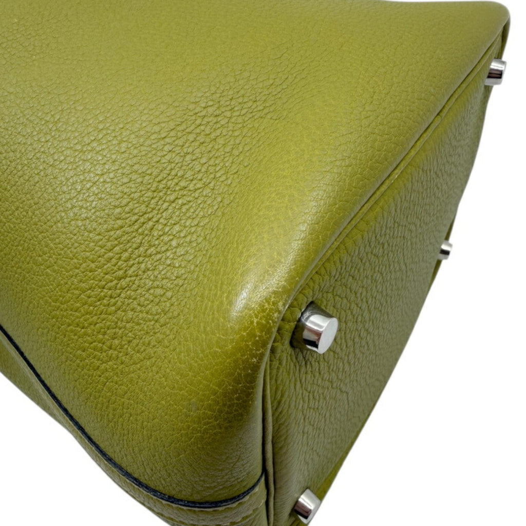 Hermes Anis Green Taurillon Clemence Leather Handbag (Pre-Owned)