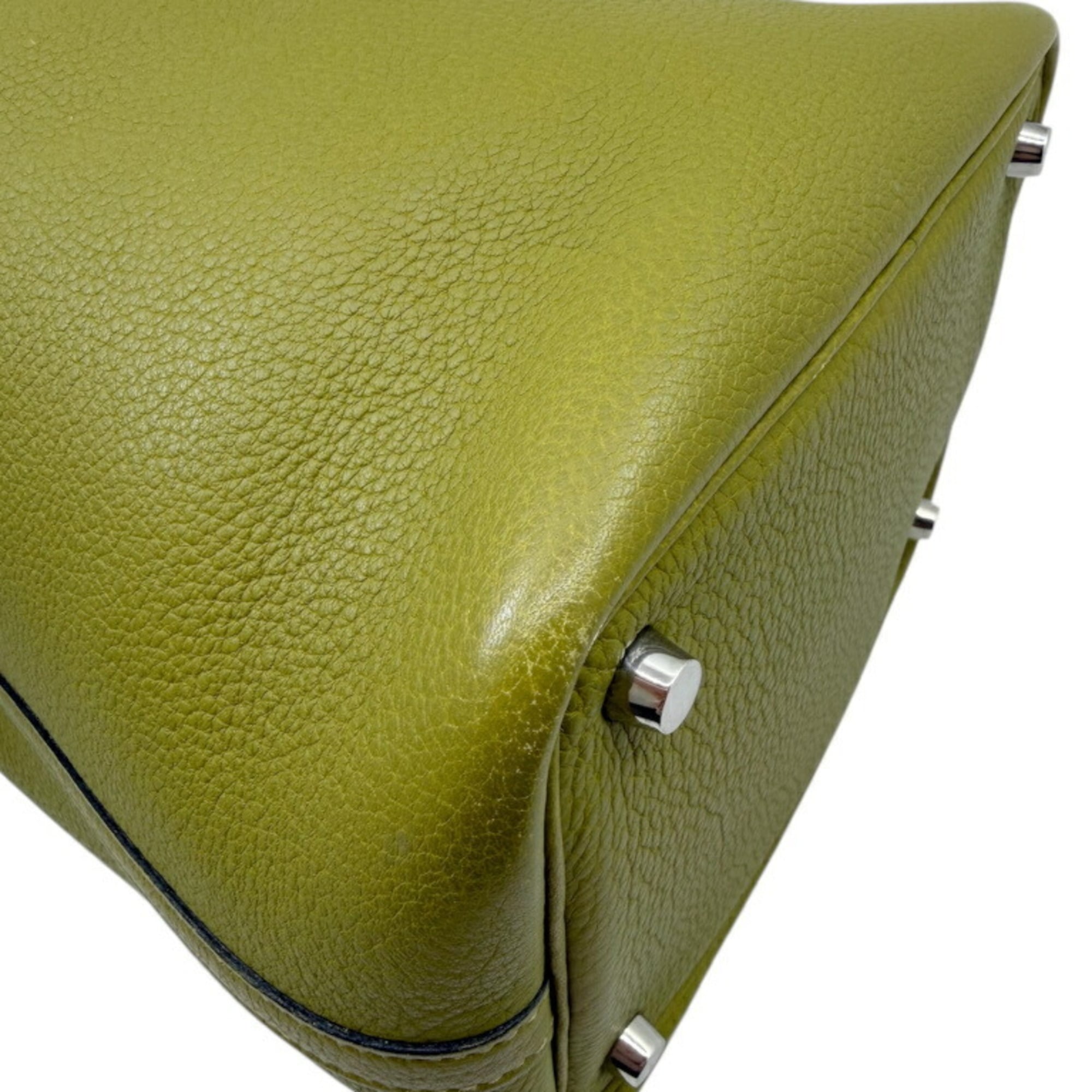 Hermes Anis Green Taurillon Clemence Leather Handbag (Pre-Owned)