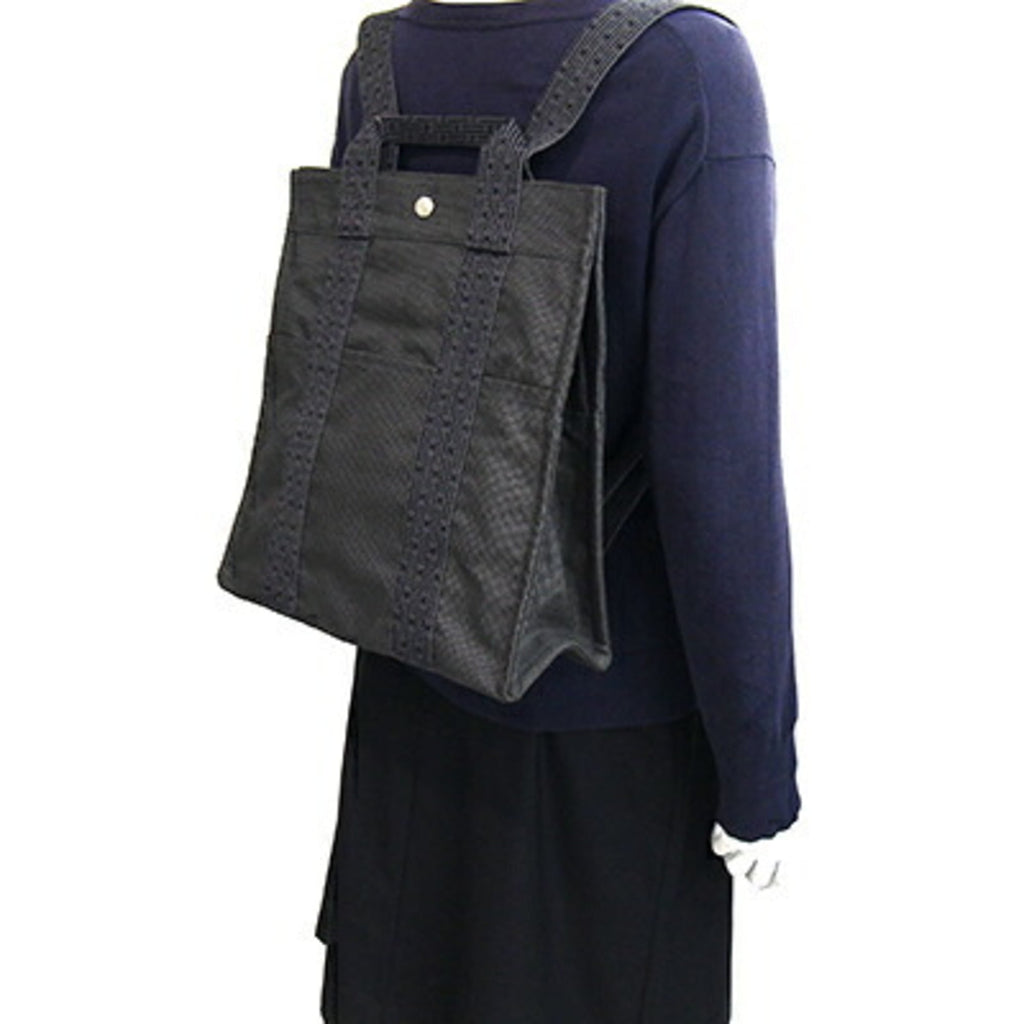 Hermes Gray Canvas Backpack (Pre-Owned)