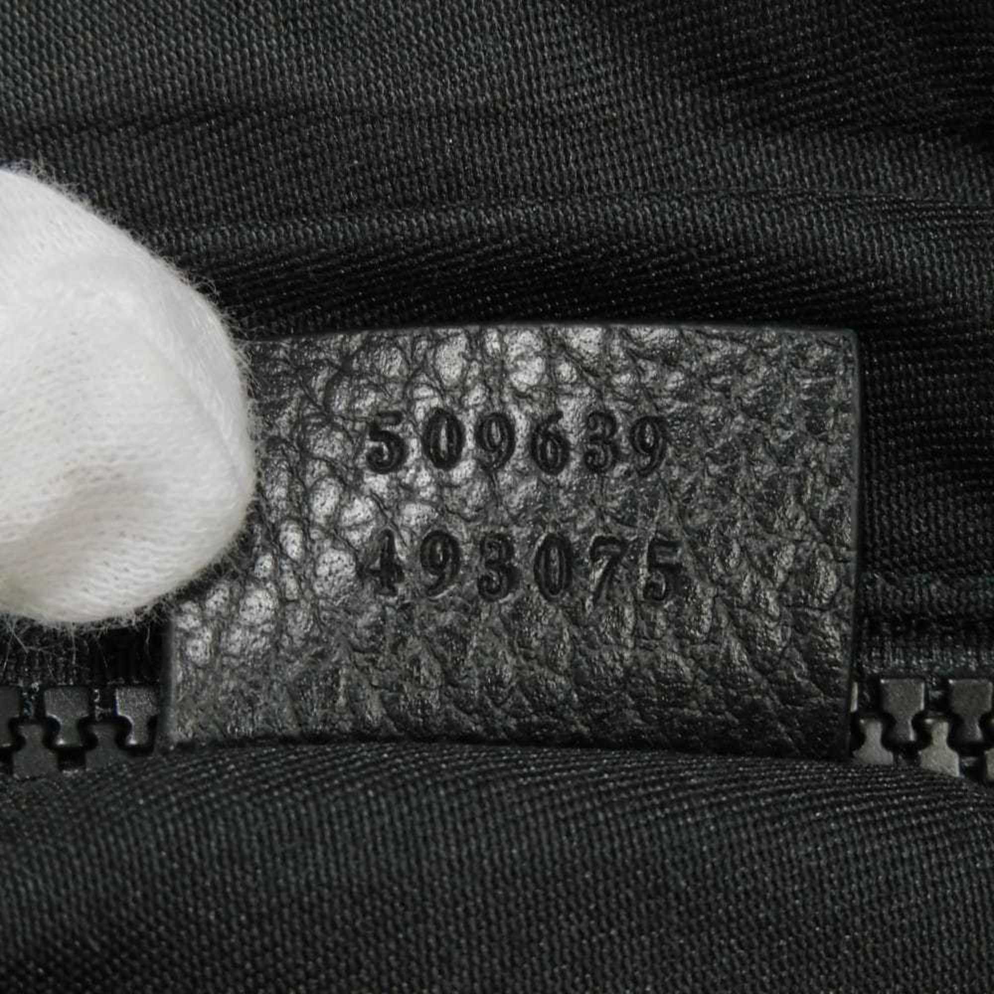 Gucci Black Nylon Gg Canvas Leather Messenger Bag Shoulder Bag (Pre-Owned)