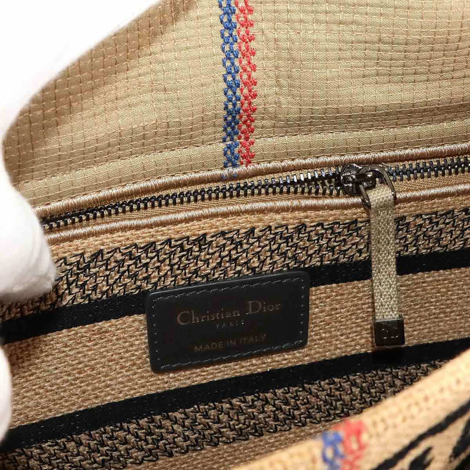 Christian Dior Beige Canvas Handbag Shoulder Bag (Pre-Owned)