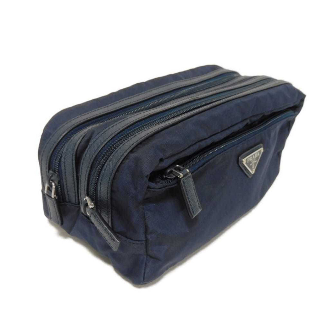 Prada Blue Nylon Clutch Bag Pouch (Pre-Owned)