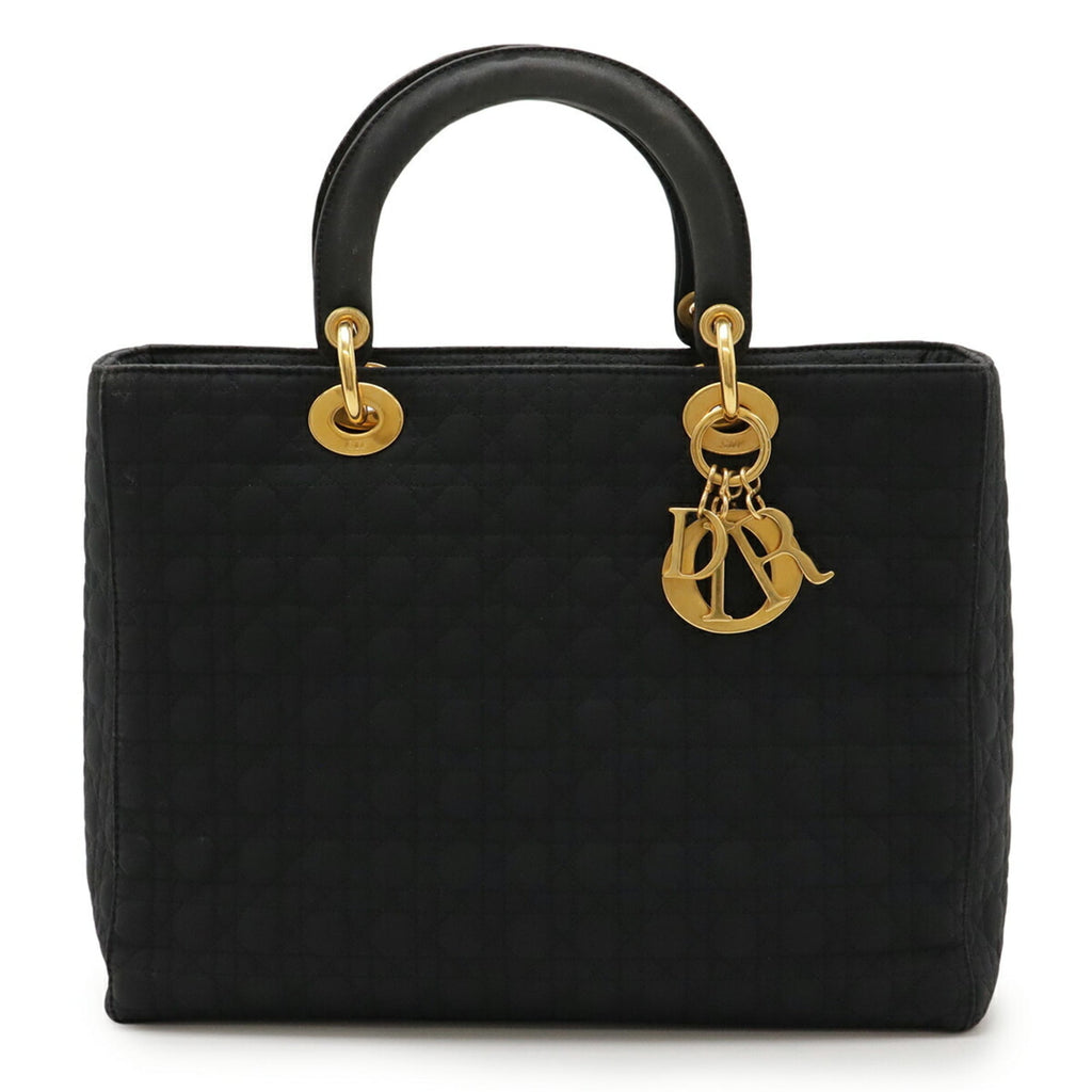Christian Dior Black Nylon Leather Handbag Tote Bag (Pre-Owned)
