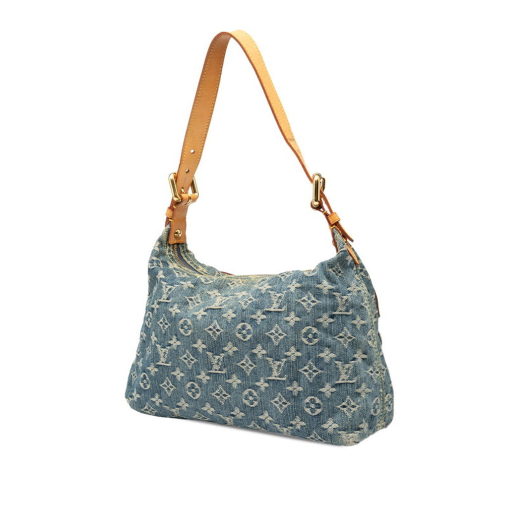 Louis Vuitton Blue Denim Leather Handbag Shoulder Bag (Pre-Owned)