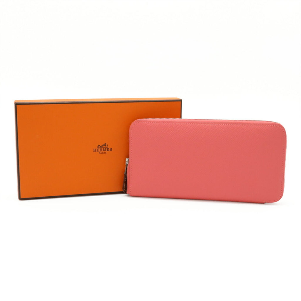 Hermes Silk'in Rose Azalee Epsom Leather Silk Long Wallet (Bi-Fold) (Pre-Owned)