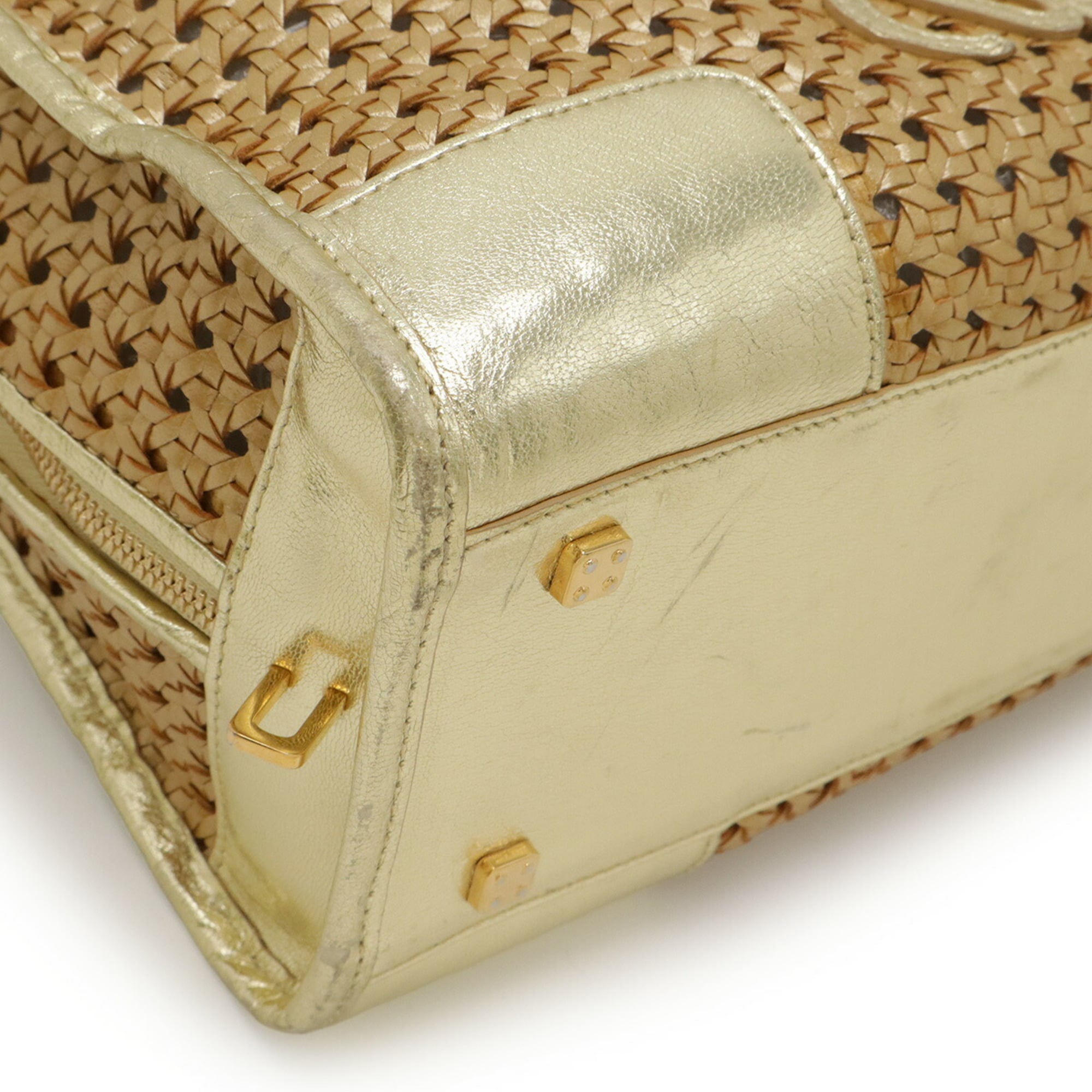 Loewe Amazona Gold Metallic Leather Handbag (Pre-Owned)