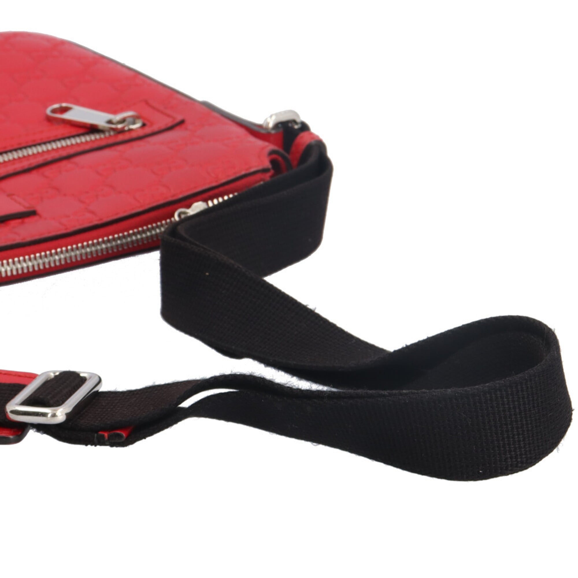 Gucci Red Color Leather Messenger Bag Shoulder Bag (Pre-Owned)