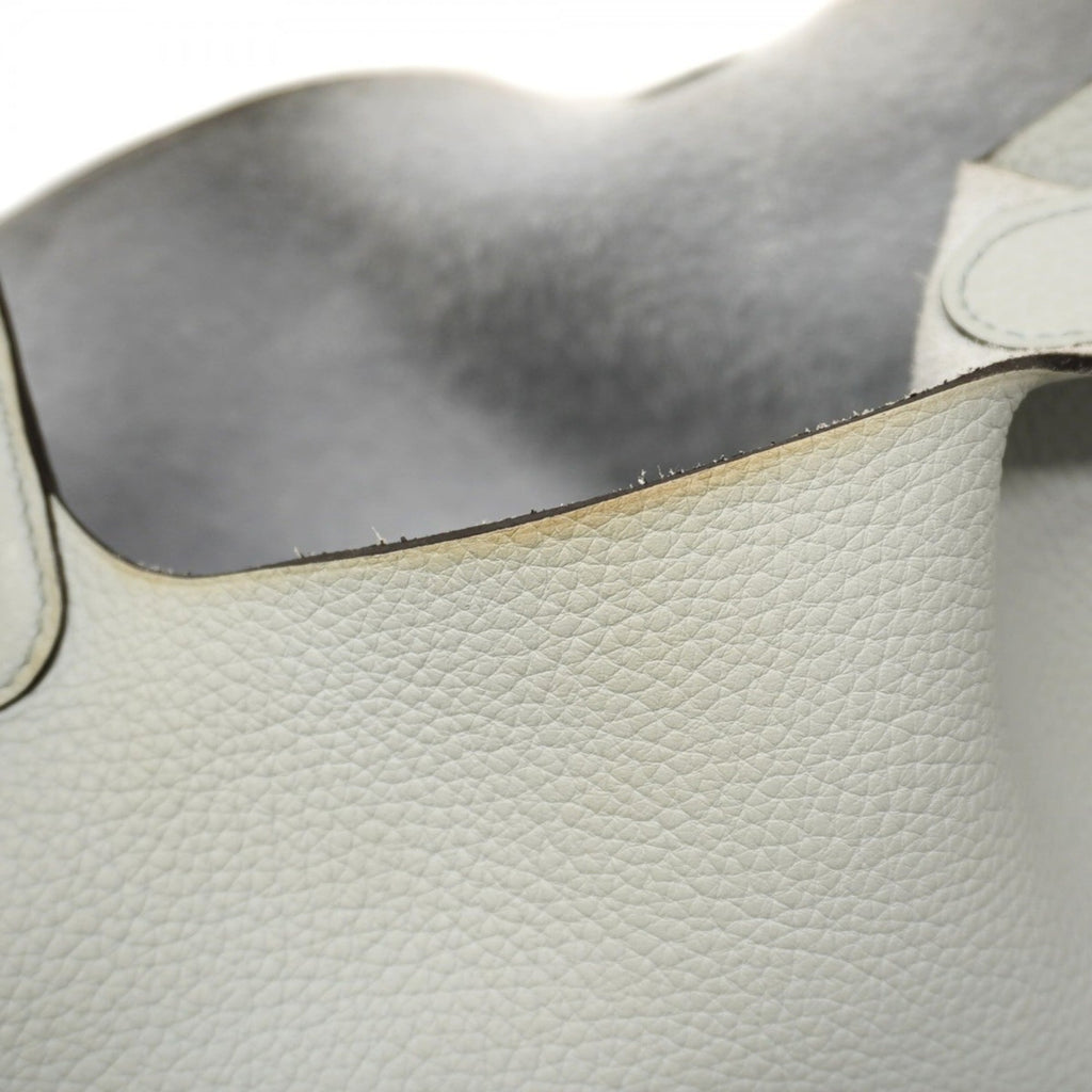 Hermes Silver Taurillon Clemence Leather Handbag (Pre-Owned)