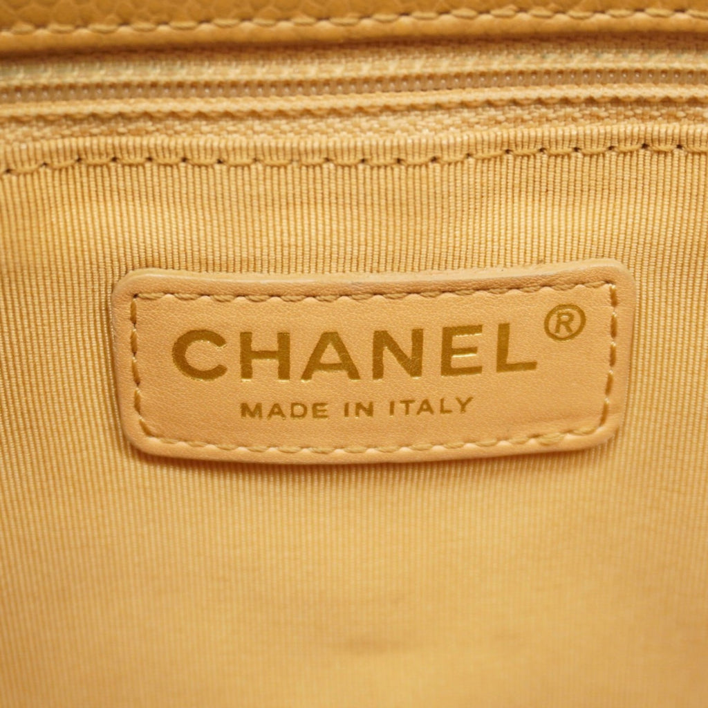 Chanel Beige Grained Calfskin Shoulder Bag (Pre-Owned)