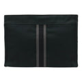 Hermes Black Gray Canvas Leather Clutch Bag (Pre-Owned)