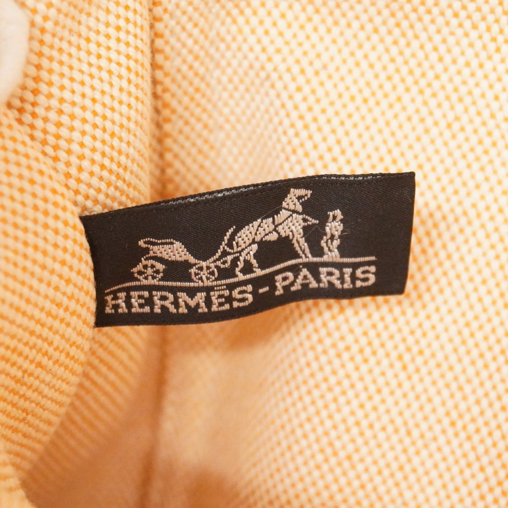 Hermes Orange White Canvas Tote Bag (Pre-Owned)