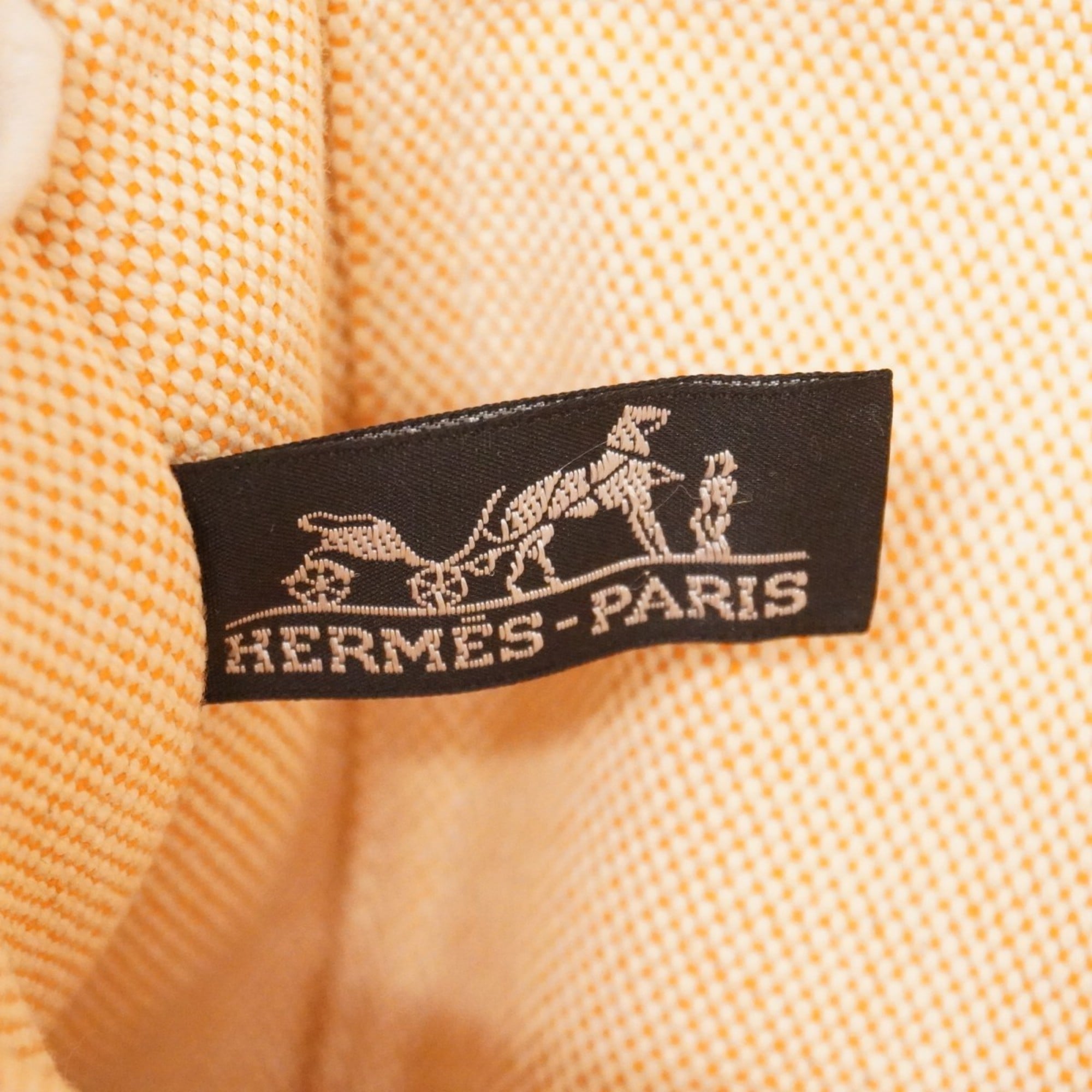 Hermes Orange White Canvas Tote Bag (Pre-Owned)