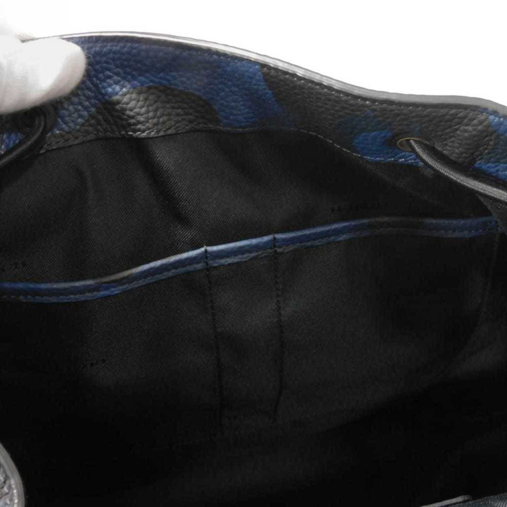 Coach Black Blue Leather Backpack (Pre-Owned)
