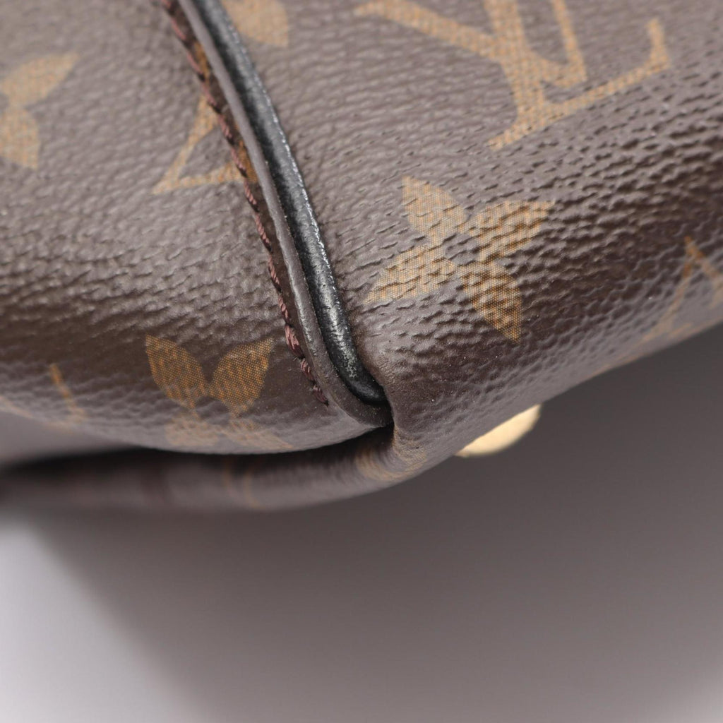 Louis Vuitton Black Brown Monogram Coated Canvas Leather Handbag (Pre-Owned)