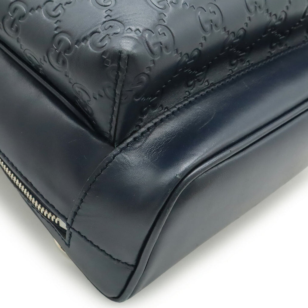 Gucci Navy Leather Shoulder Bag (Pre-Owned)