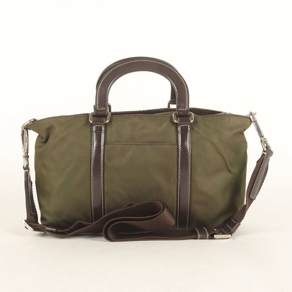 Prada Khaki Nylon Handbag (Pre-Owned)