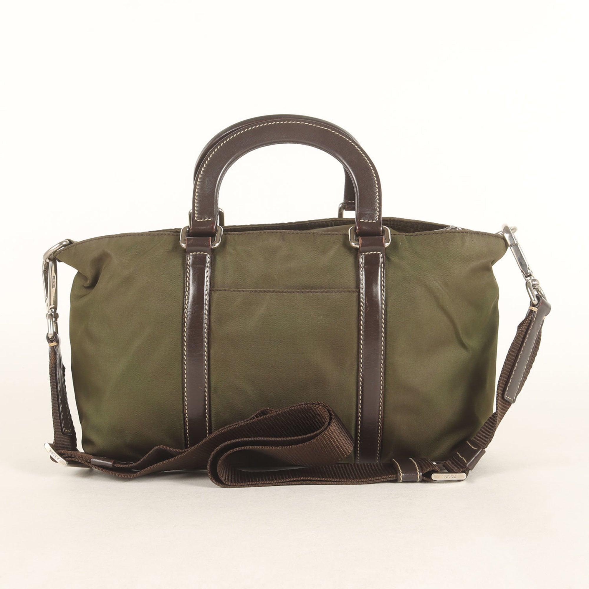 Prada Khaki Nylon Handbag (Pre-Owned)