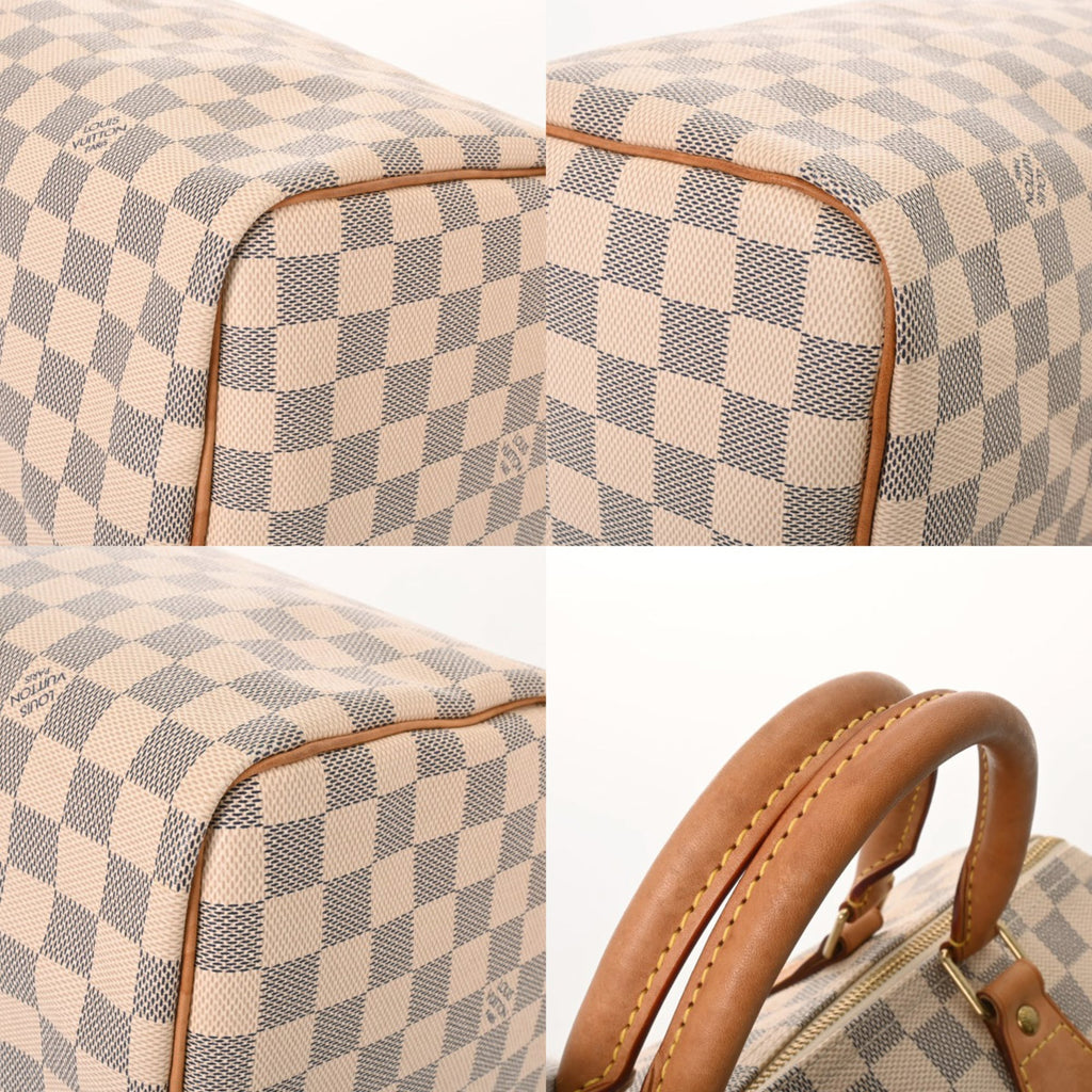 Louis Vuitton White Damier Azur Canvas Handbag (Pre-Owned)