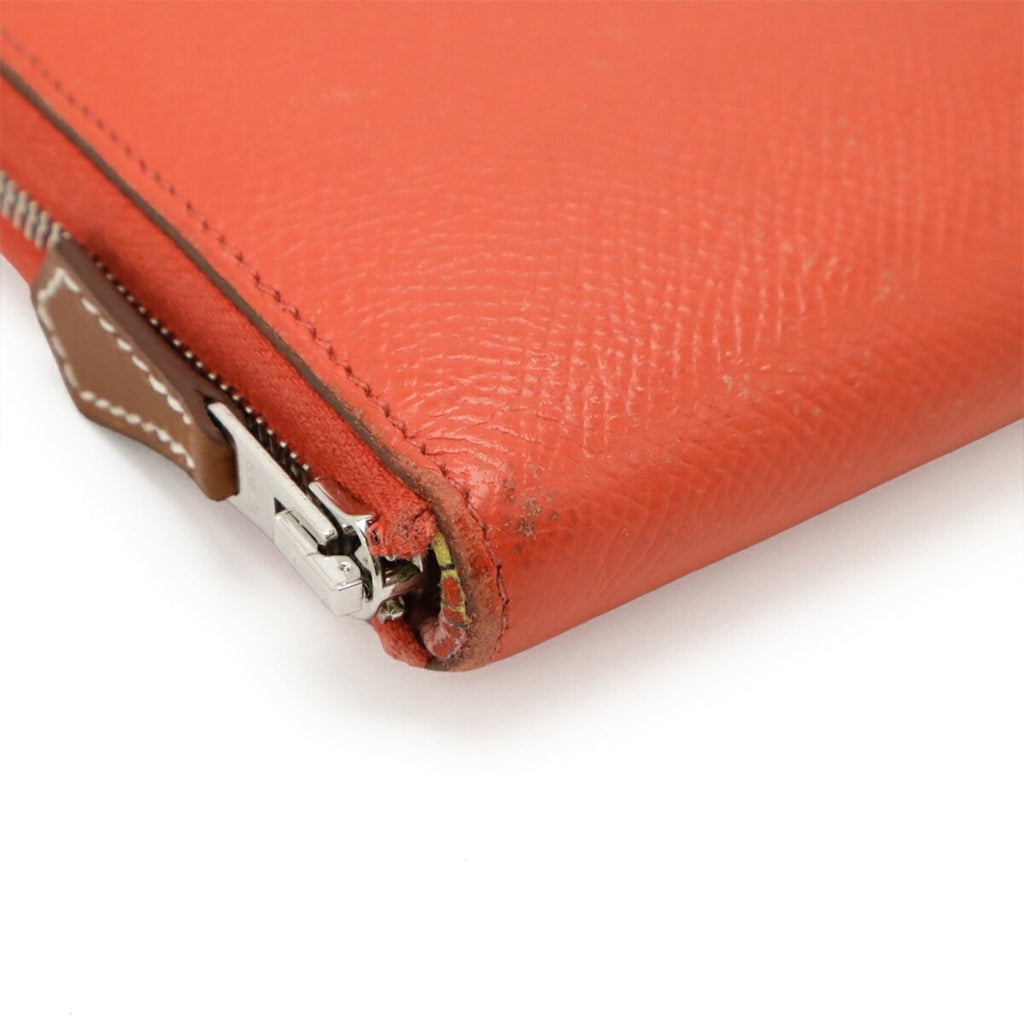 Hermes Pink Rose Jaipur Epsom Leather Silk Long Wallet (Bi-Fold) (Pre-Owned)