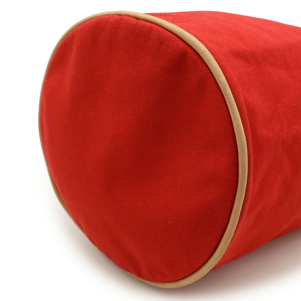 Hermes Red Color Canvas Leather Shoulder Bag (Pre-Owned)