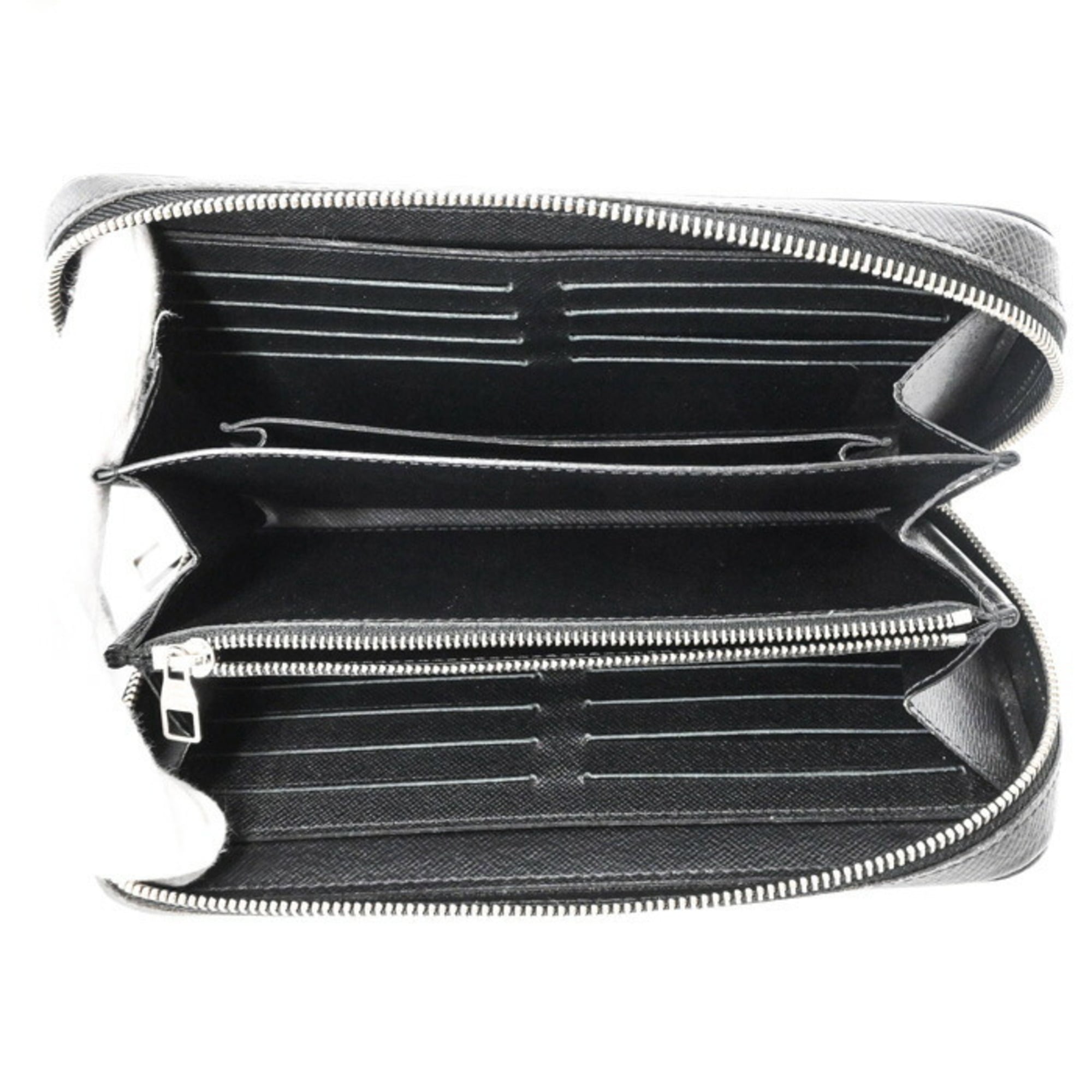 Louis Vuitton Black Monogram Eclipse Taiga Leather Long Wallet (Bi-Fold) (Pre-Owned)