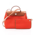 Hermes Brown Orange Canvas Handbag (Pre-Owned)