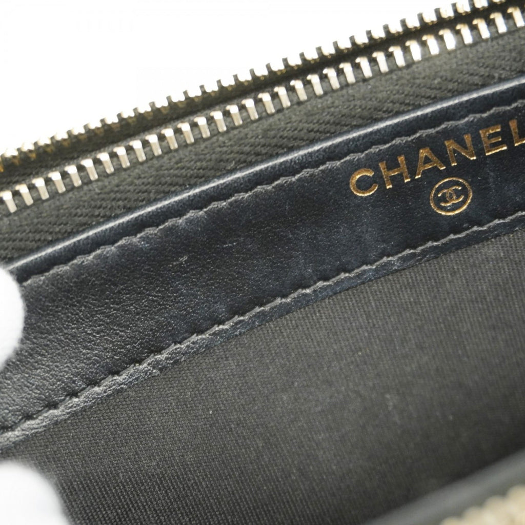 Chanel Black Grained Calfskin Chain/Shoulder Wallet (Pre-Owned)