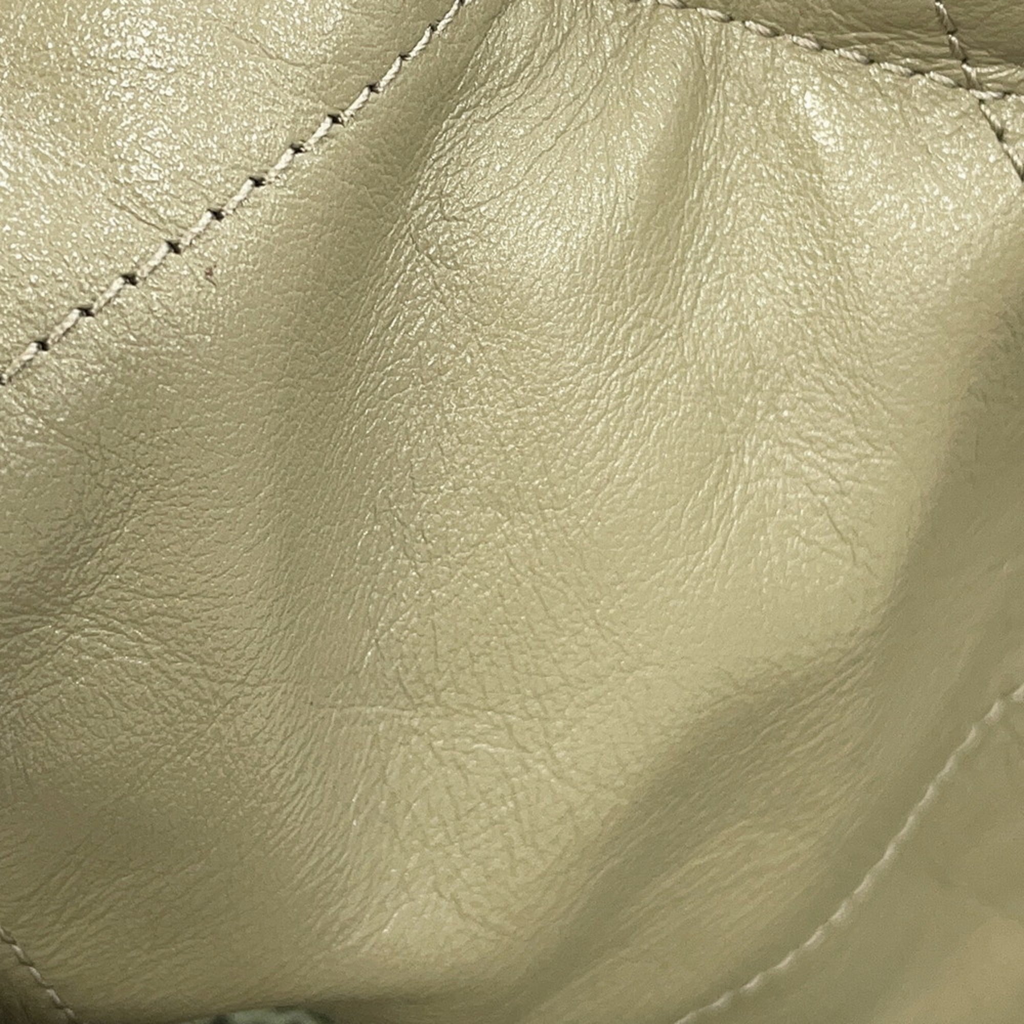Chanel Khaki Leather Handbag Pouch (Pre-Owned)