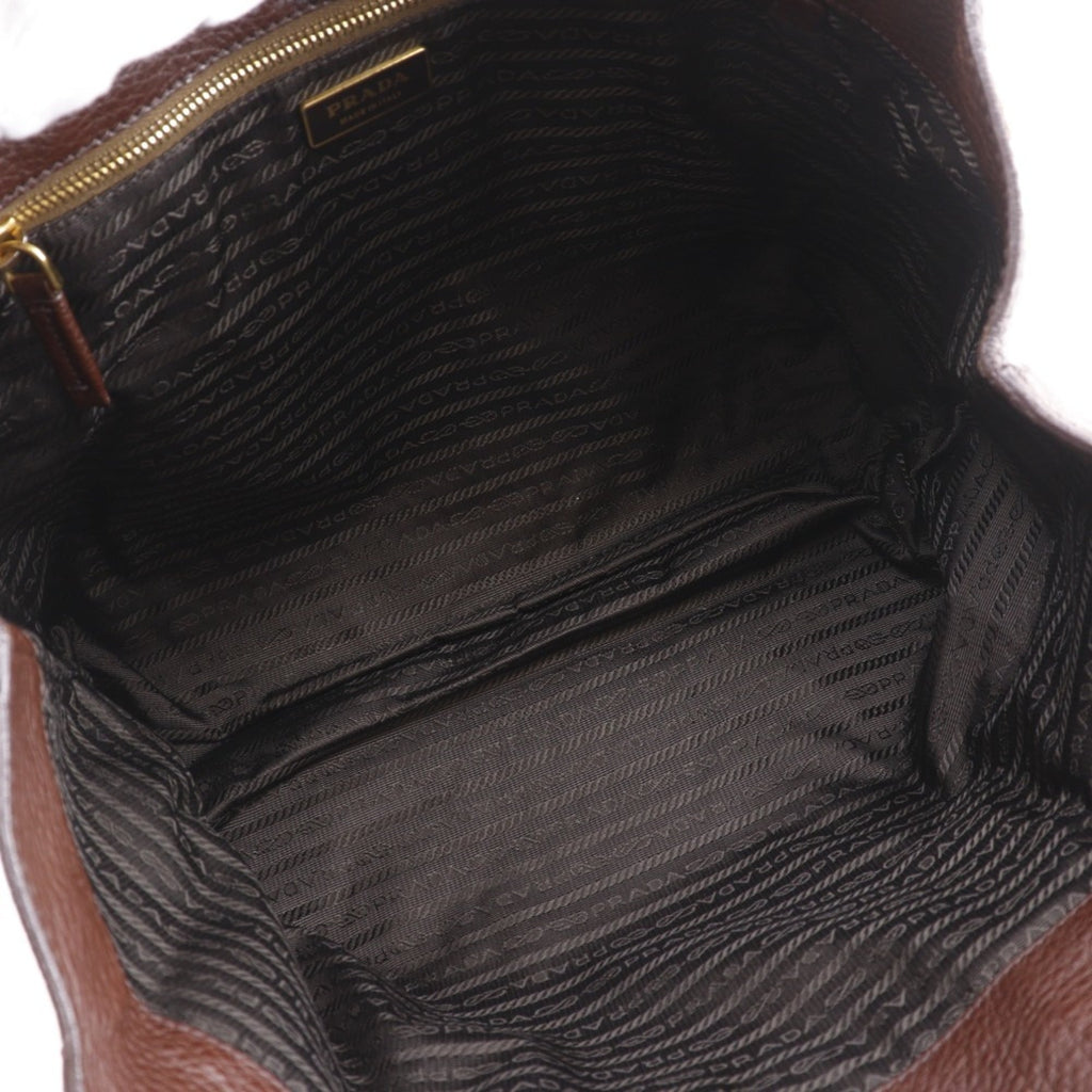 Prada Brown Leather Tote Bag (Pre-Owned)
