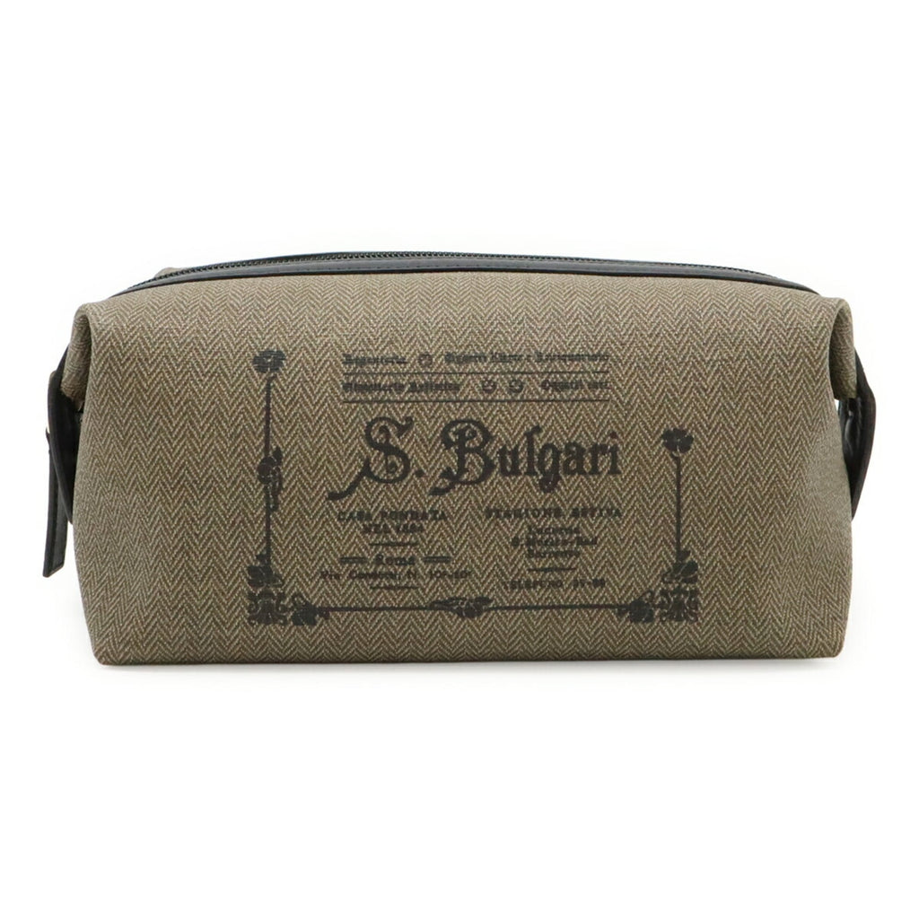 Bvlgari Black Grayish Pvc Leather Pouch (Pre-Owned)