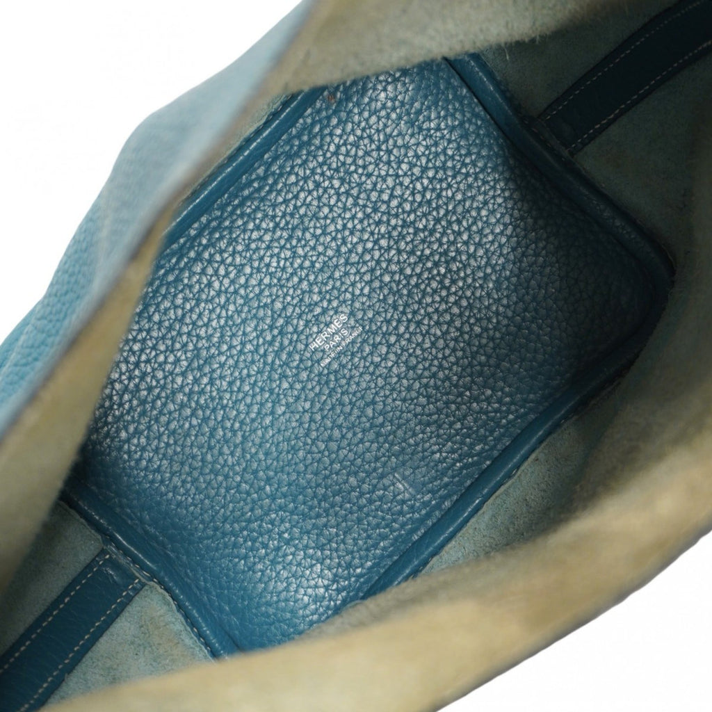 Hermes Blue Jean Taurillon Clemence Leather Handbag (Pre-Owned)