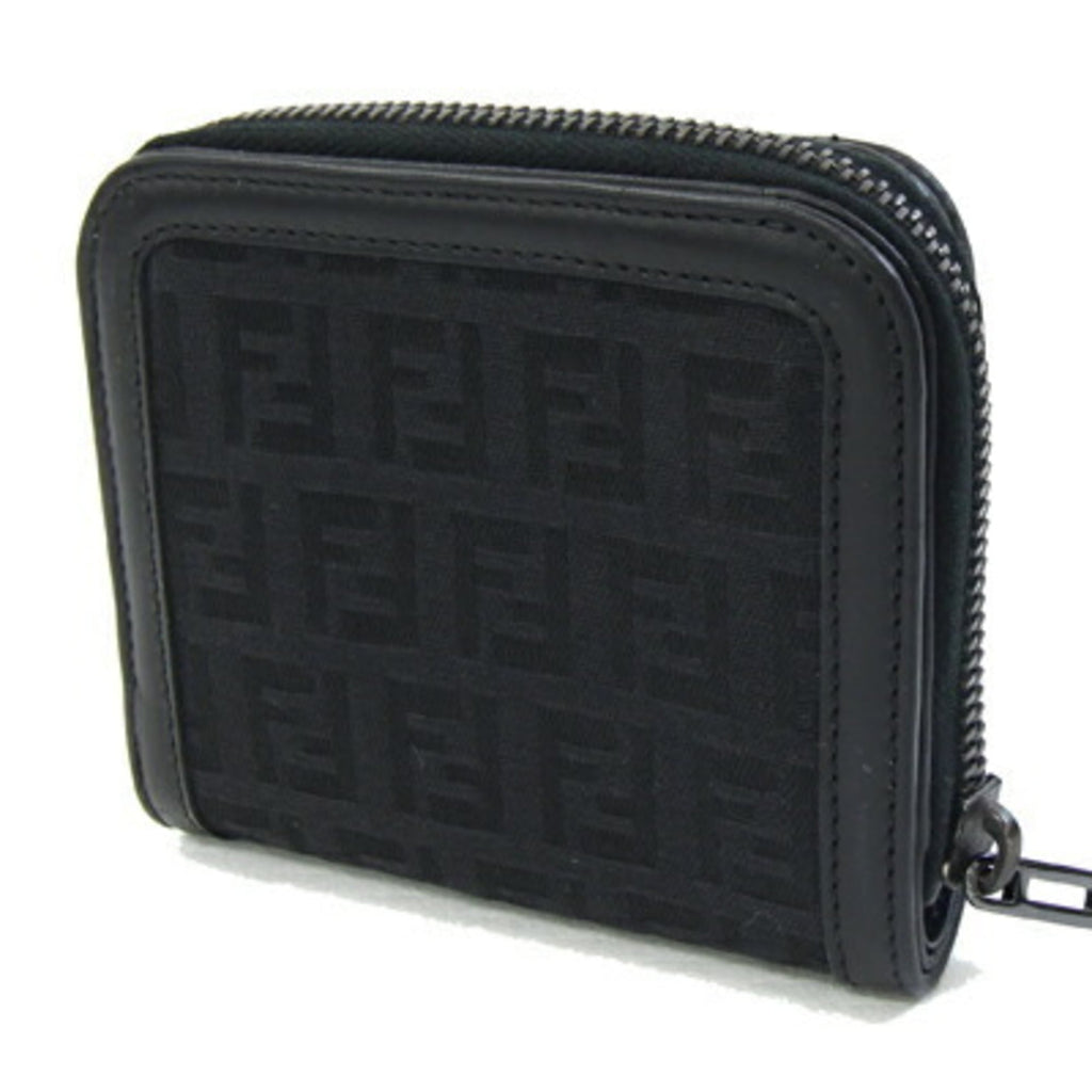 Fendi Black Canvas Leather Wallet (Bi-Fold) (Pre-Owned)