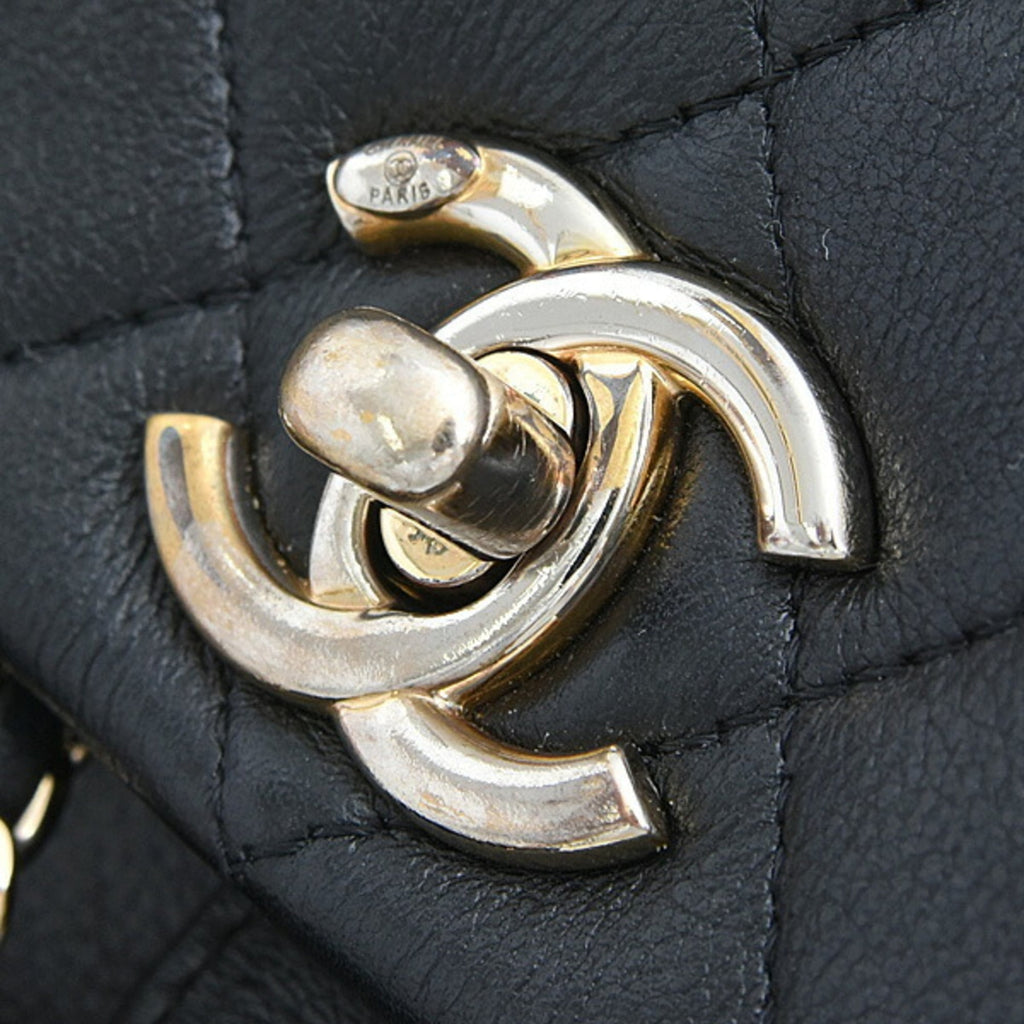 Chanel Matelasse Black Leather Backpack (Pre-Owned)