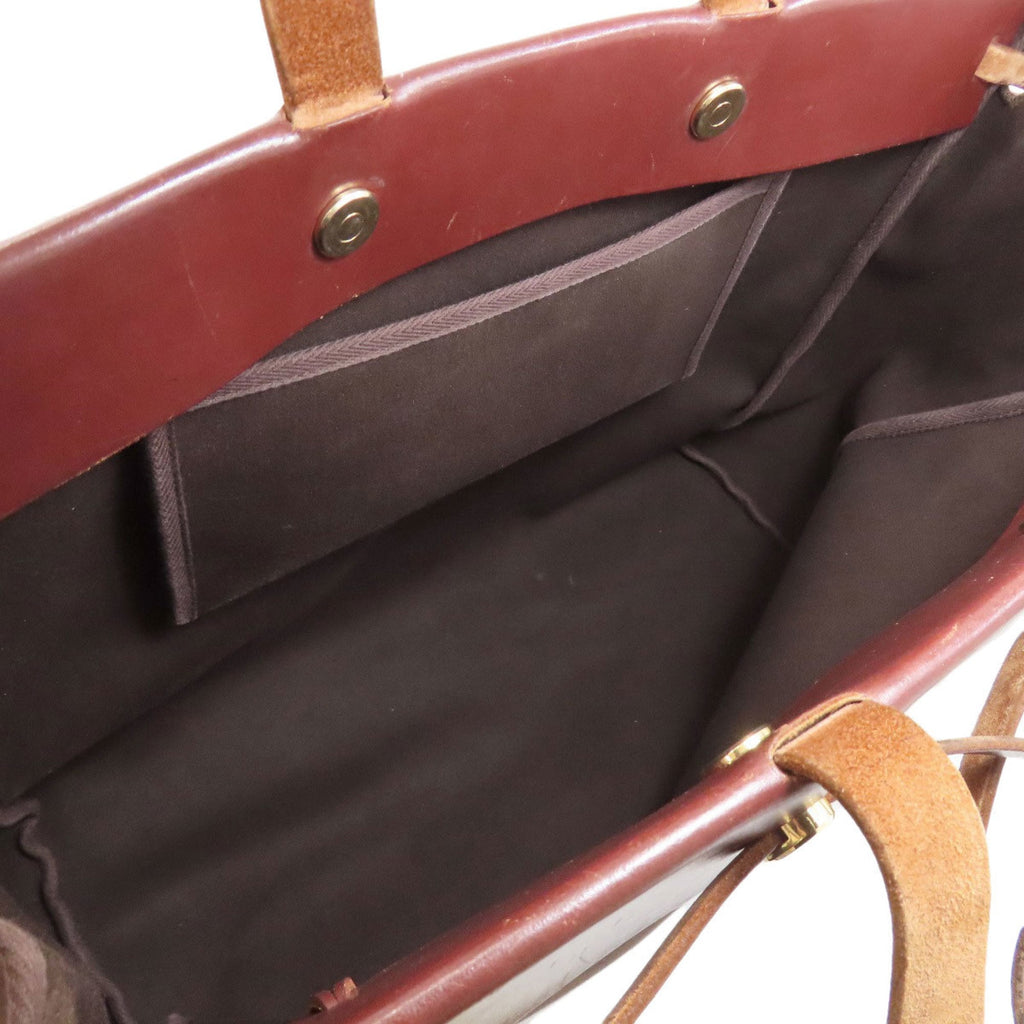 Hermes Brown Toile Officier Tote Bag (Pre-Owned)