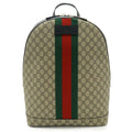 Gucci Sherry Line Beige Black Green Red Color Gg Supreme Leather Backpack (Pre-Owned)