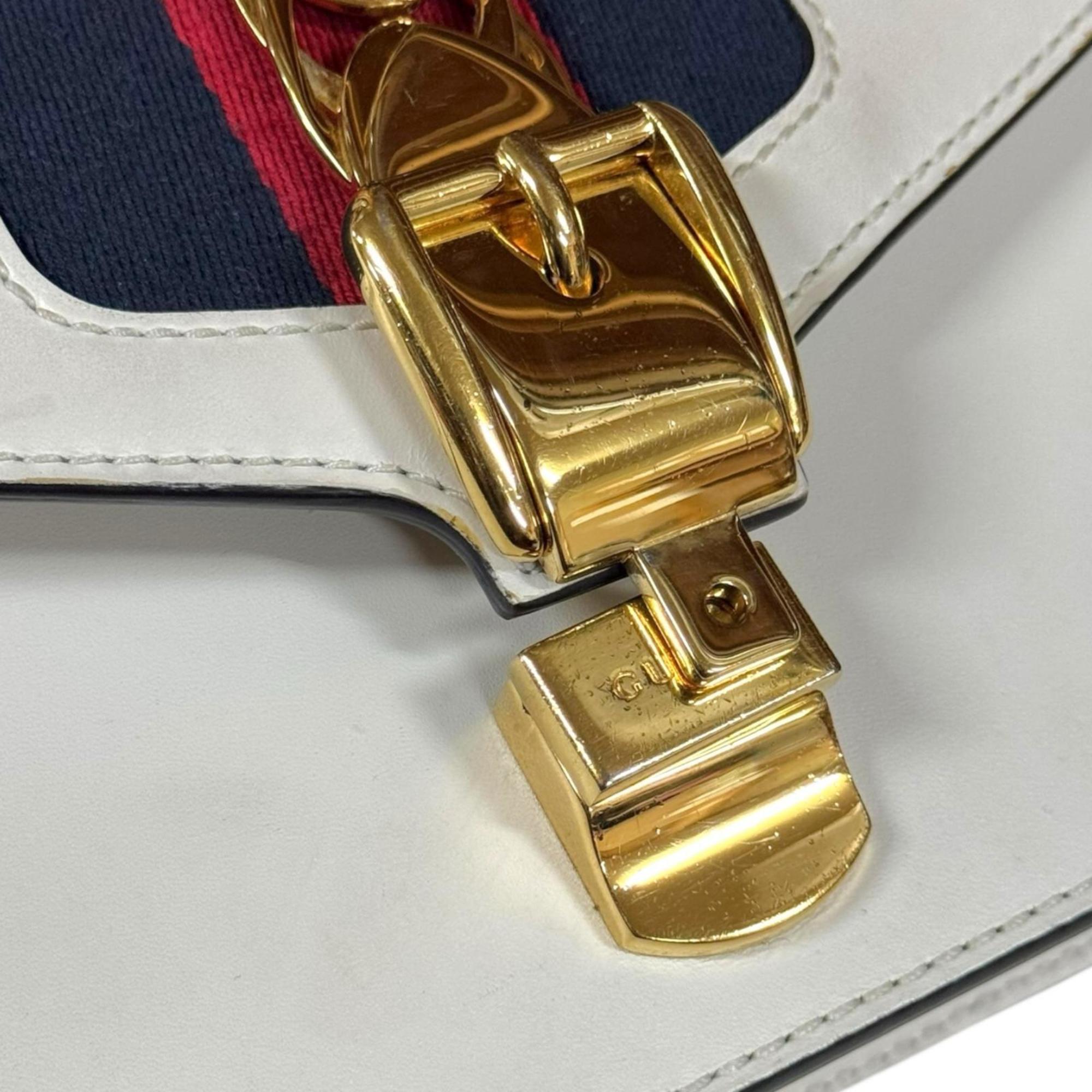 Gucci Ivory White Leather Shoulder Bag (Pre-Owned)