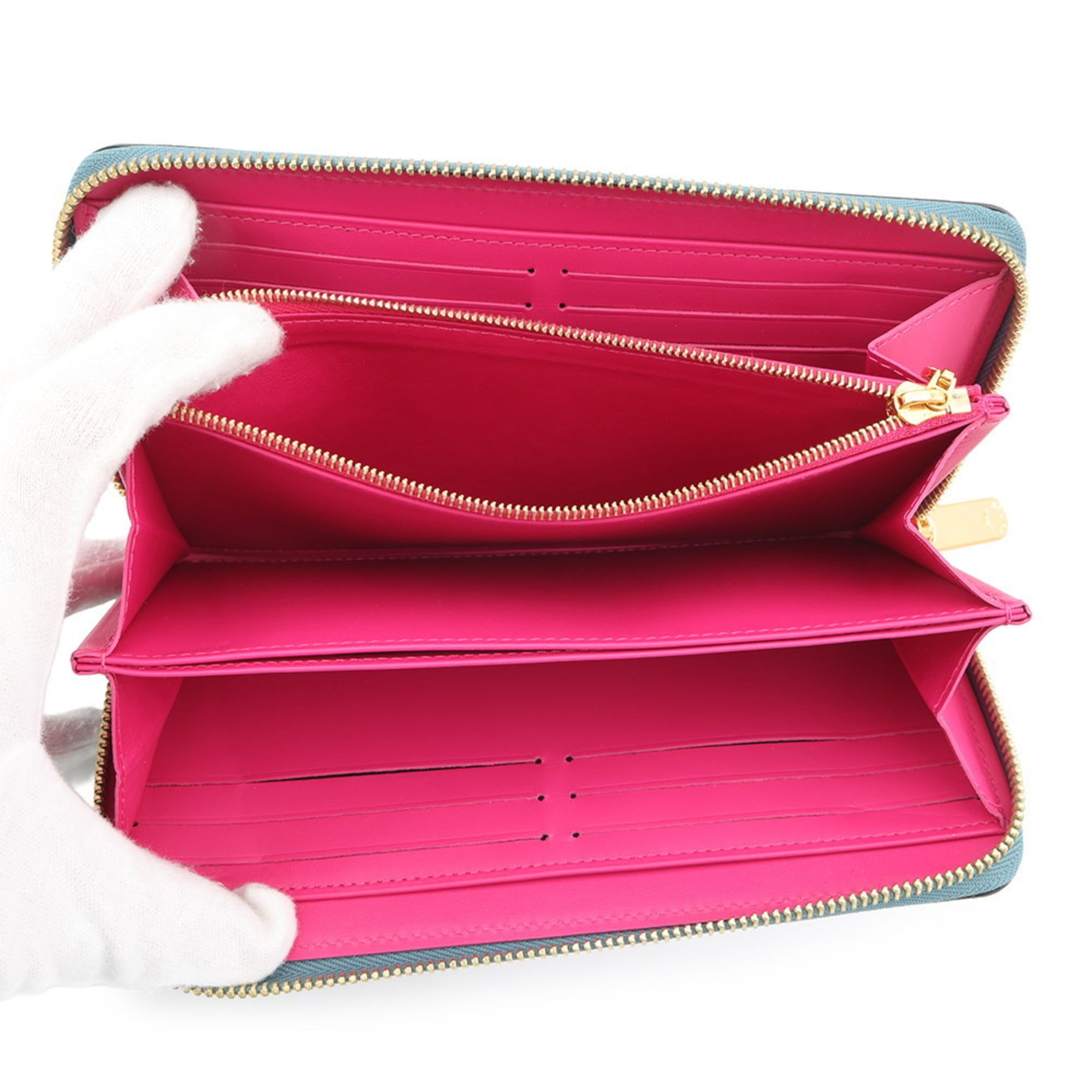 Louis Vuitton Monogram Vernis Blue Pink Monogram Vernis Long Wallet (Bi-Fold) (Pre-Owned)
