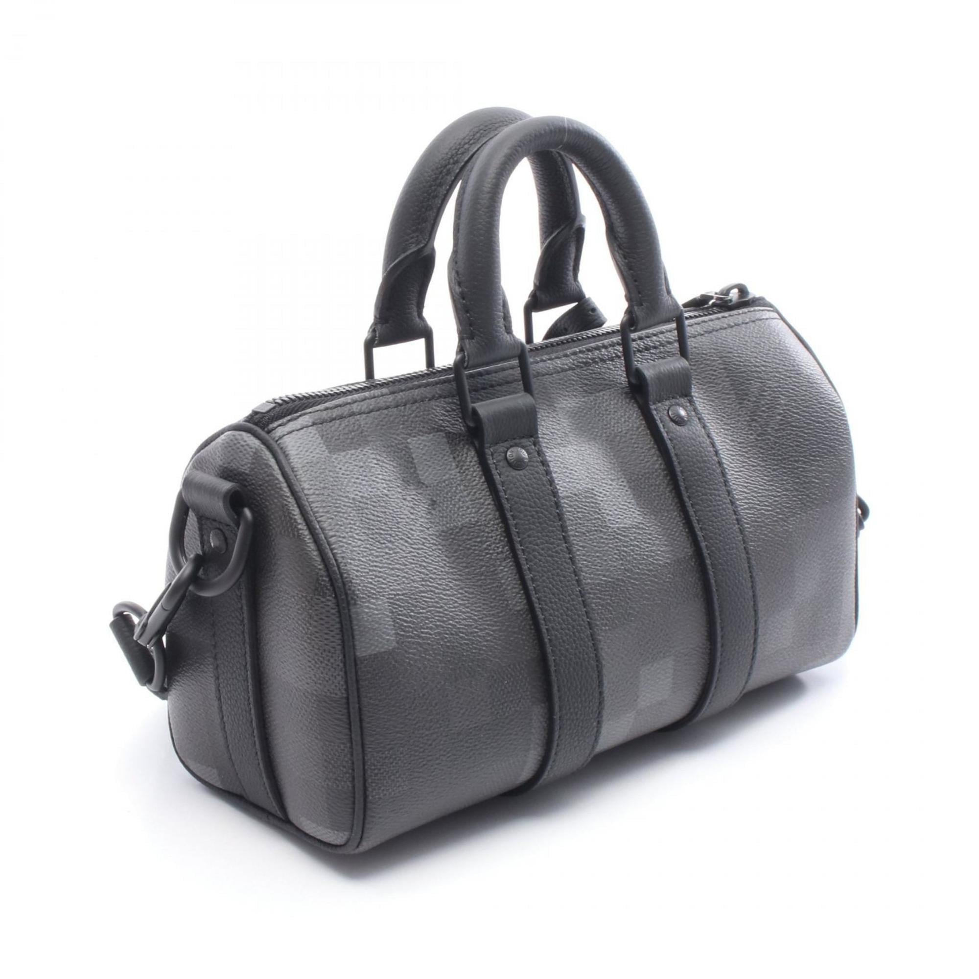 Louis Vuitton Black Coated Canvas Leather Handbag (Pre-Owned)