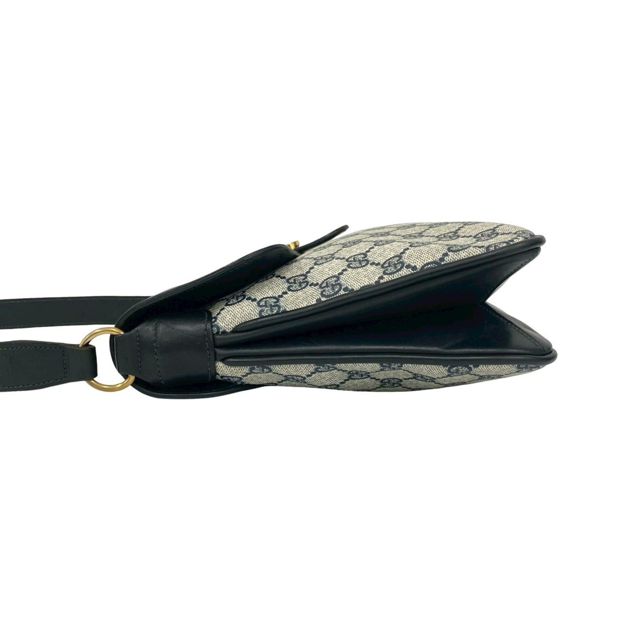 Gucci Navy Leather Pvc Shoulder Bag (Pre-Owned)