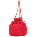 Chanel Red Color Satin Shoulder Bag (Pre-Owned)