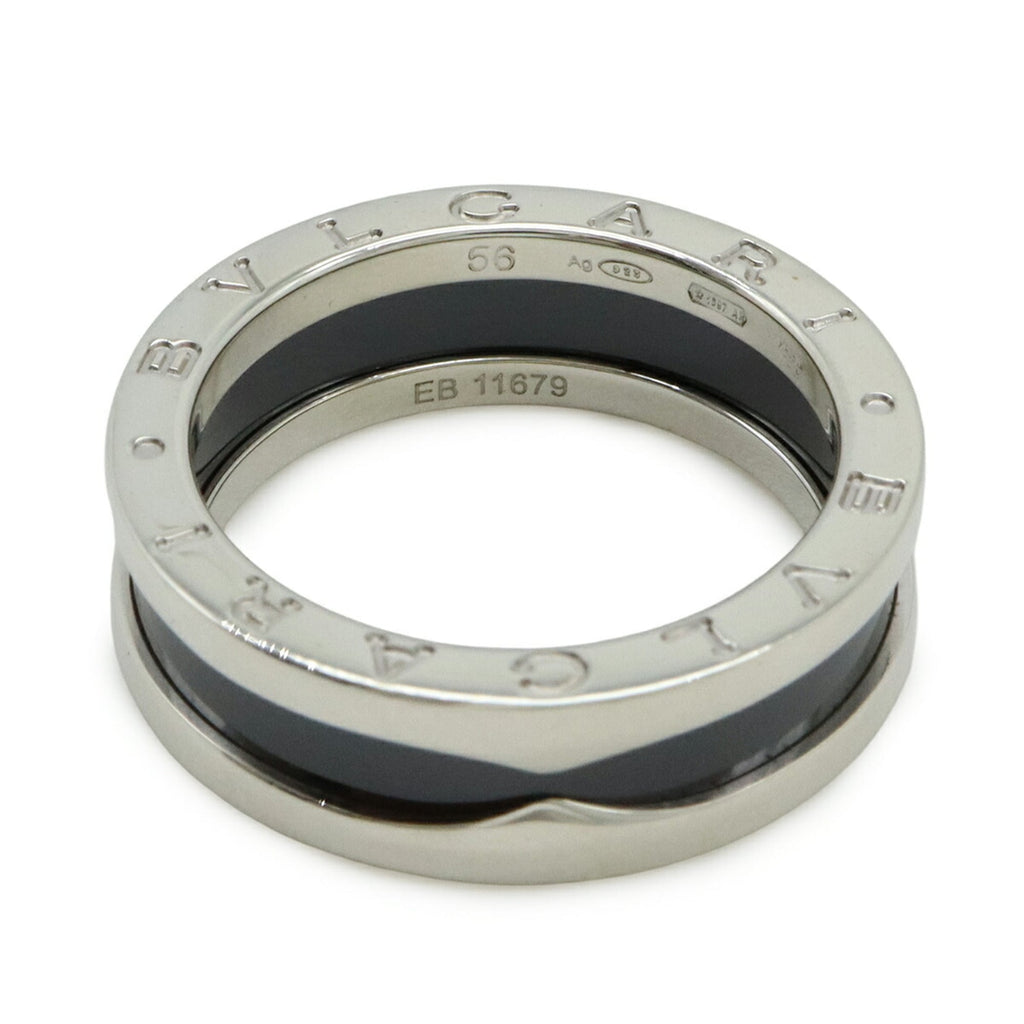 Bvlgari B.Zero1 Silver Black Ceramic Silver 925 Band Ring (Pre-Owned)