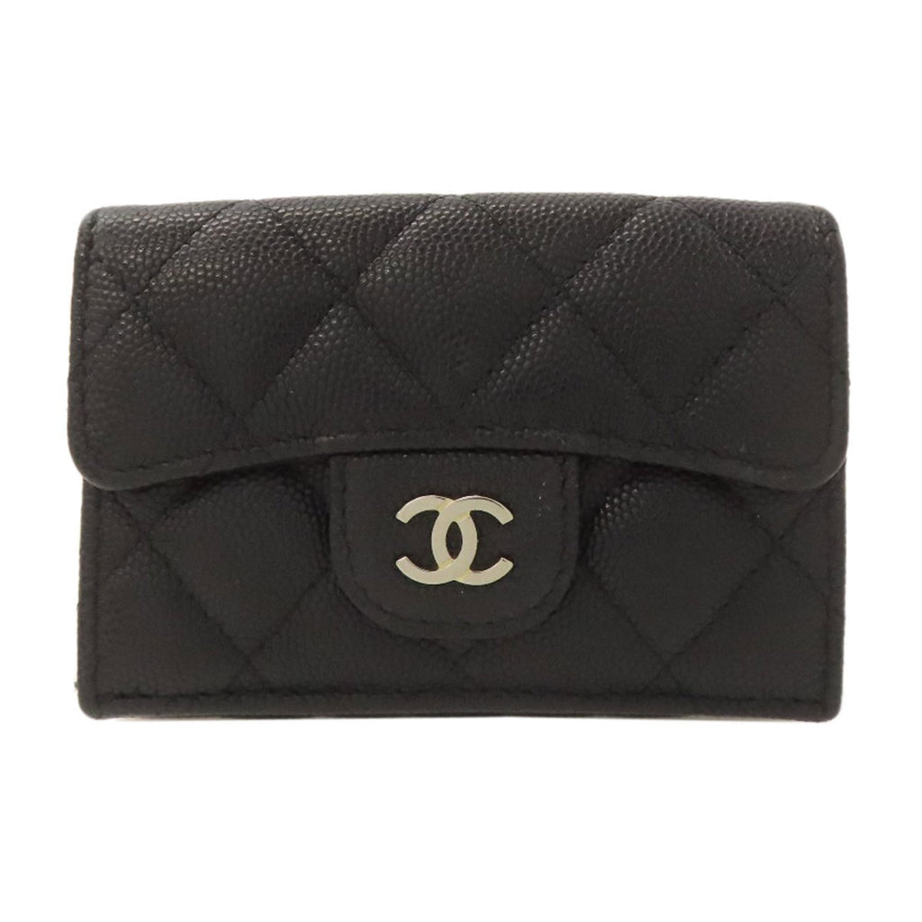 Chanel Black Leather Wallet (Bi-Fold) (Pre-Owned)
